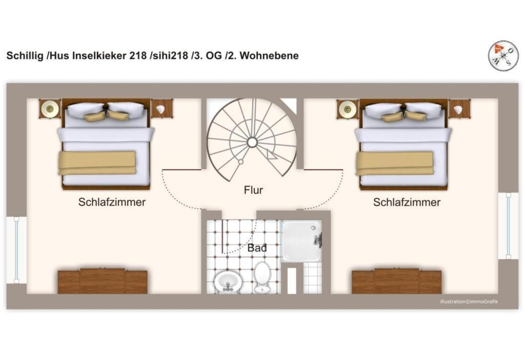 Apartmán Hus Inselkieker Hus Inselkieker 218 Schillig Exteriér fotografie